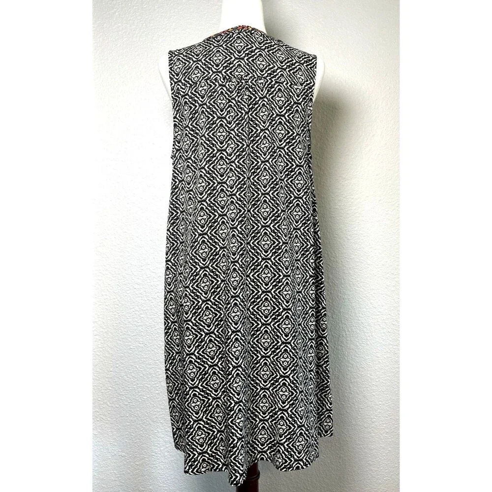 Papillon womens shift dress w/tie tassel embroidered Large cottage summer travel - Picture 6 of 8
